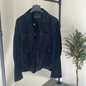 Kenneth Cole suede leather black jacket, Men’s size Large.